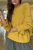 Conrad Batwing Ruffle Cuff Knit Dijon
